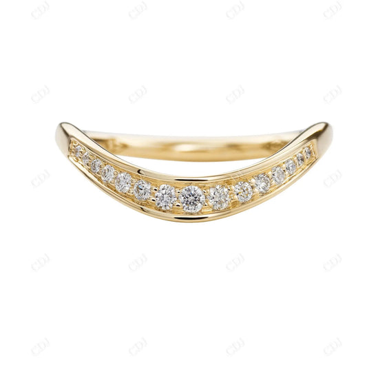 Curve 0.23CTW Diamond Wedding Band For Woman  customdiamjewel 10KT Yellow Gold VVS-EF