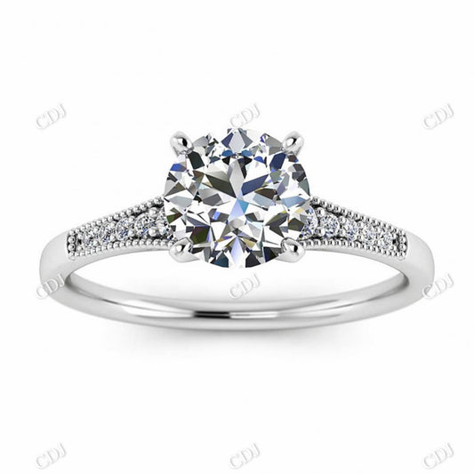 Round Cut Moissanite Micro Pave Diamond Eternity Ring  customdiamjewel 10KT White Gold VVS-EF