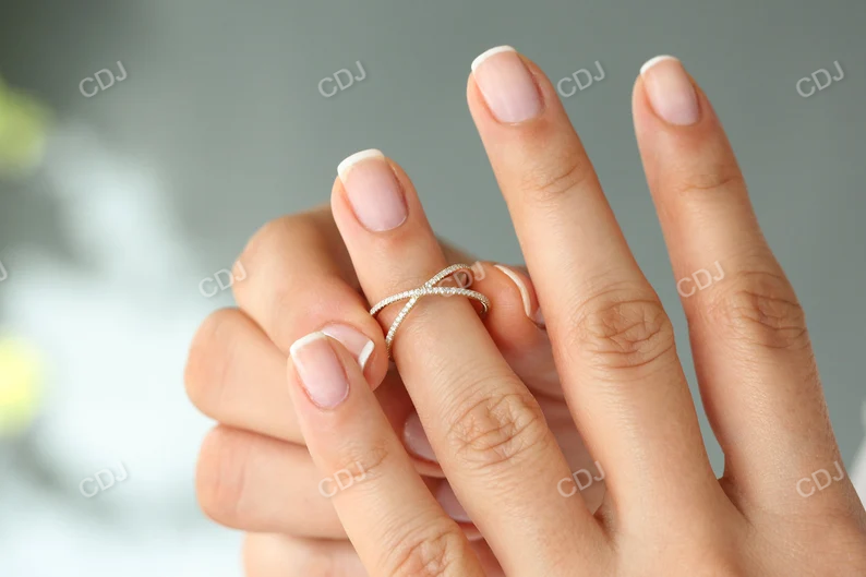 14k Gold Criss Cross Diamond Statement Wedding Ring  customdiamjewel   