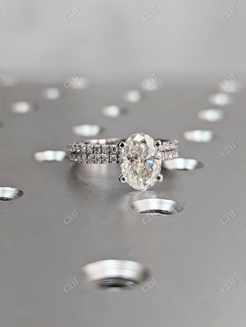 1.5CT Oval Cut Moissanite Solitaire Bridal Ring Set  customdiamjewel   