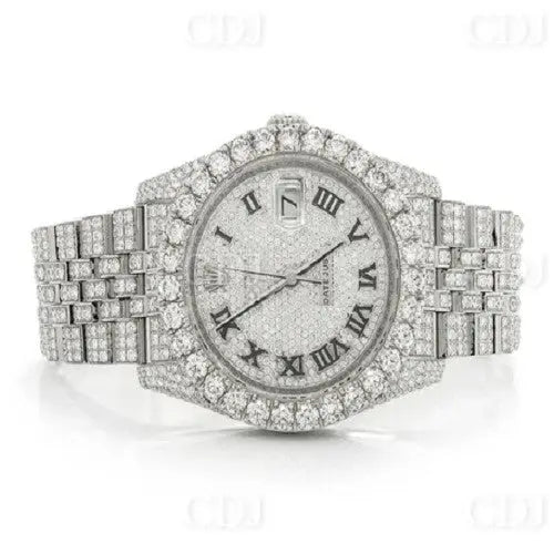 Stainless Steel Full white Rolex jubilee belt Iced Out Hip Hop Watch customdiamjewel