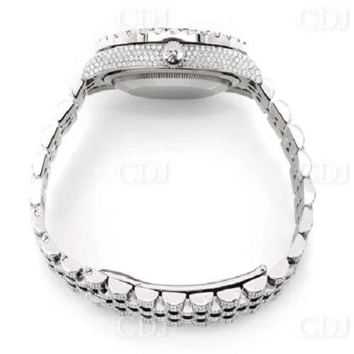 Stainless Steel Full Diamond Rolex Watch (15.50CTW )