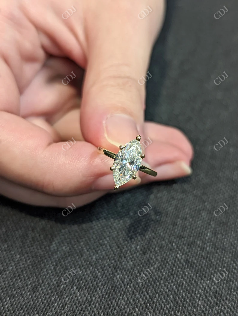 1.5CT Marquise Cut Solitaire Engagement Ring