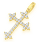 0.45CTW Three Point Cross Diamond Pendant  customdiamjewel   