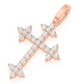 0.45CTW Three Point Cross Diamond Pendant  customdiamjewel   