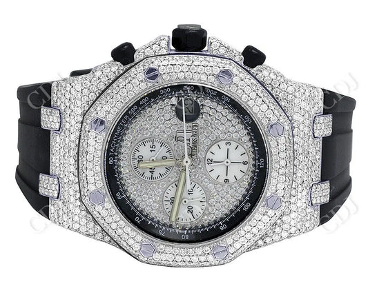 41mm Moissanite Rubber Belt Ap Luxury Watch customdiamjewel