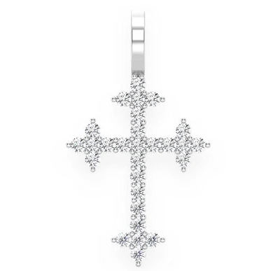 0.45CTW Three Point Cross Diamond Pendant  customdiamjewel   