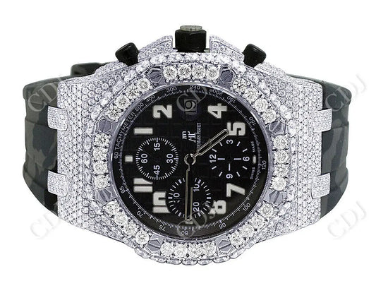 Moissanite Studded Iced Out Hip Hop Watch customdiamjewel