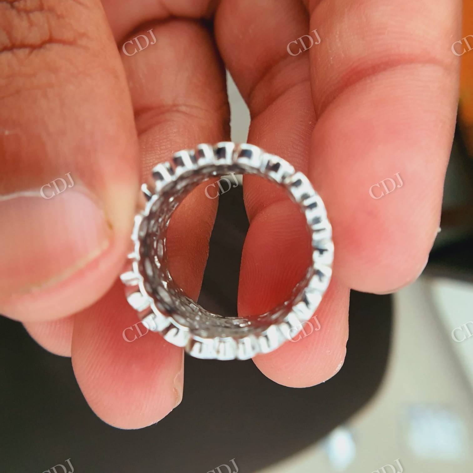 Bubble Style Moissanite Thick Wedding Ring For Woman  customdiamjewel   