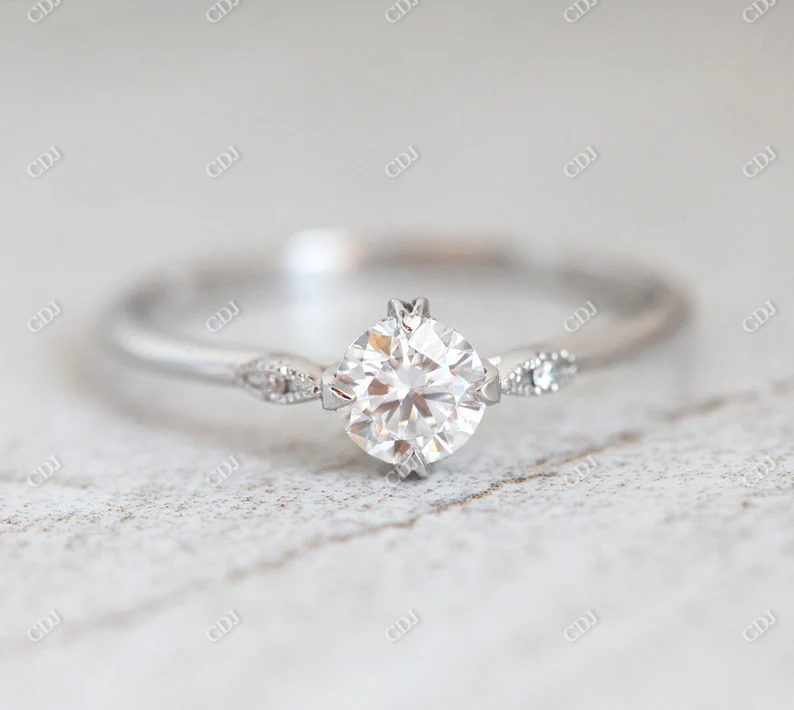 0.51ctw Round Moissanite Solitaire Ring  customdiamjewel   