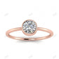 White Gold Bezel Thin Band Moissanite Solitaire Engagement Ring  customdiamjewel 10KT Rose Gold VVS-EF