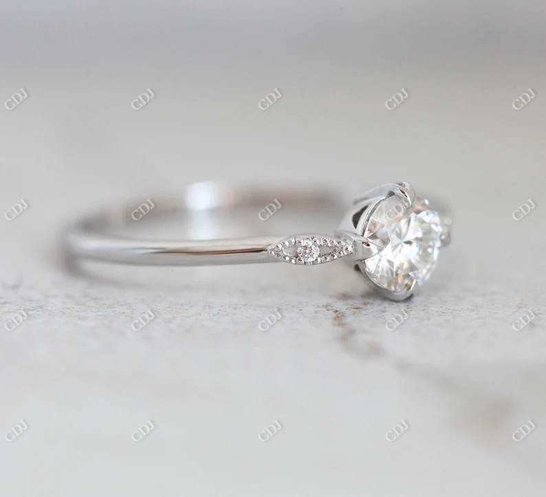 0.51ctw Round Moissanite Solitaire Ring  customdiamjewel   