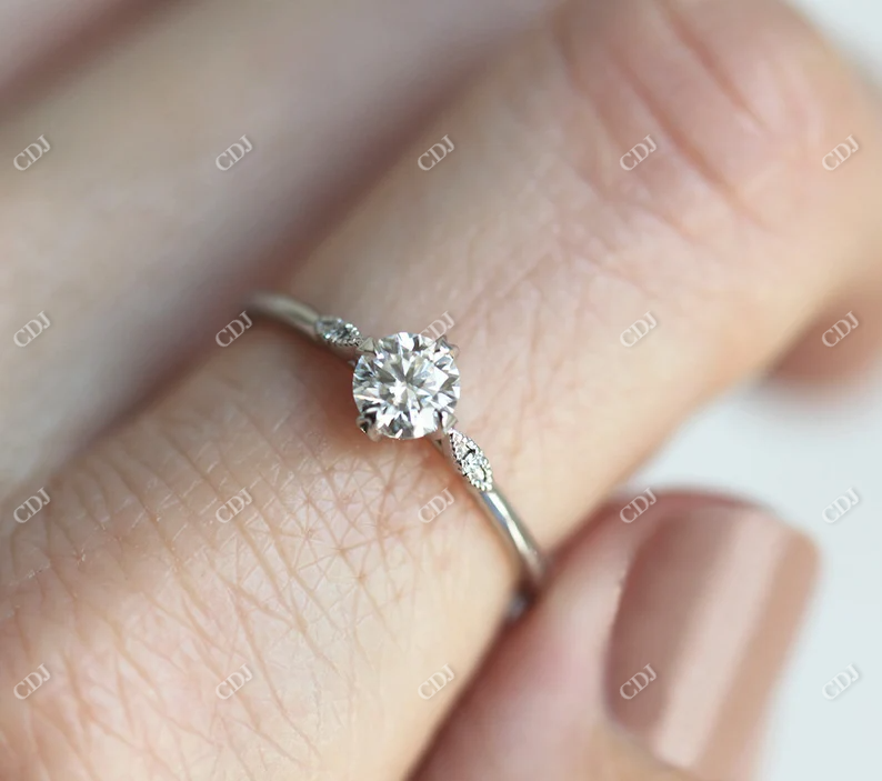 0.51ctw Round Moissanite Solitaire Ring  customdiamjewel   
