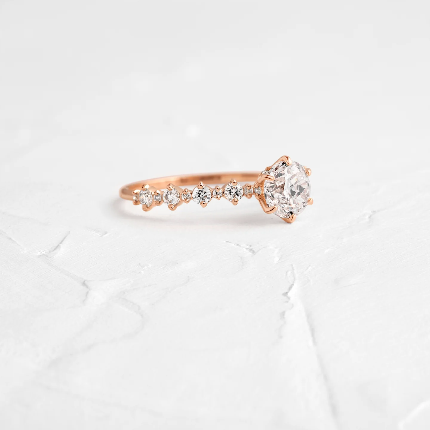 Wavelet Round Cut Moissanite Cluster Engagement Ring  customdiamjewel   