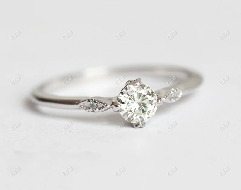 0.51ctw Round Moissanite Solitaire Ring  customdiamjewel   
