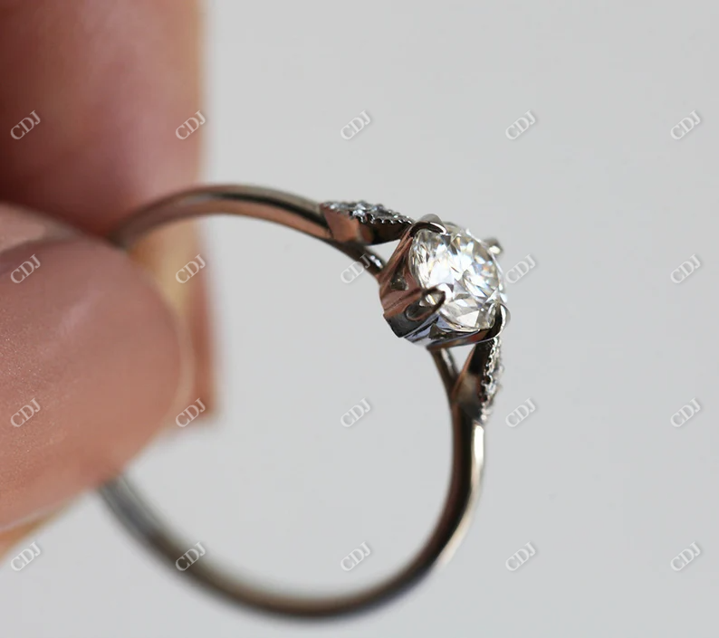 0.51ctw Round Moissanite Solitaire Ring  customdiamjewel   