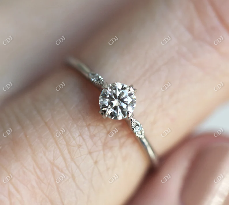 0.51ctw Round Moissanite Solitaire Ring  customdiamjewel   