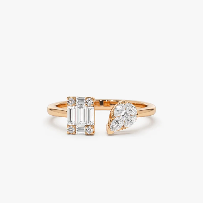 0.45CTW Toi Et Moi Lab Grown Diamond Beautiful Wedding Band  customdiamjewel 10KT Rose Gold VVS-EF