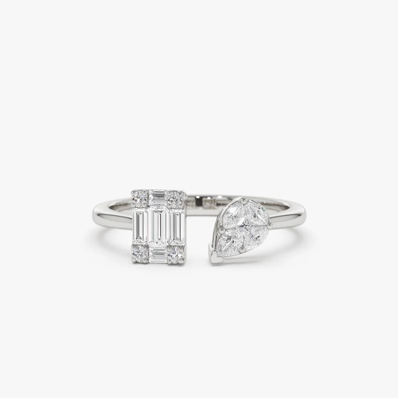 0.45CTW Toi Et Moi Lab Grown Diamond Beautiful Wedding Band  customdiamjewel 10KT White Gold VVS-EF