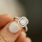2.23CTW Emerald Cut Illusion Setting Halo Engagement Ring  customdiamjewel   
