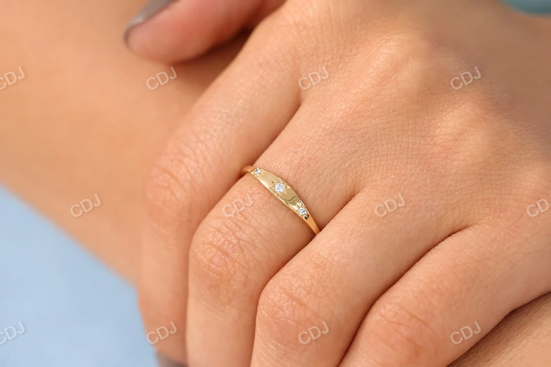 Unique Star Setting Diamond Stacking Wedding Band  customdiamjewel   
