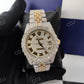 Fully Iced Out Moissanite Two Tone Rolex Bustdown Watch customdiamjewel