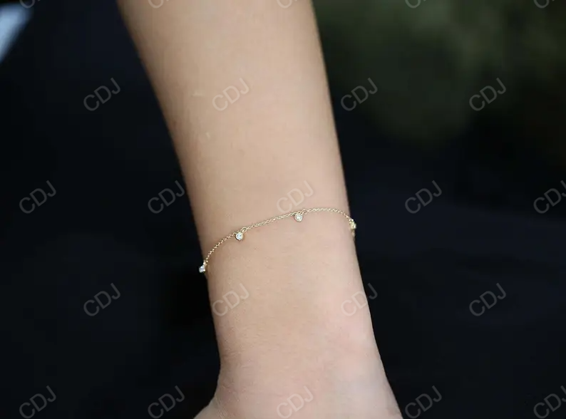 0.18CTW Moissanite Solitaire Diamond Bracelet  customdiamjewel   