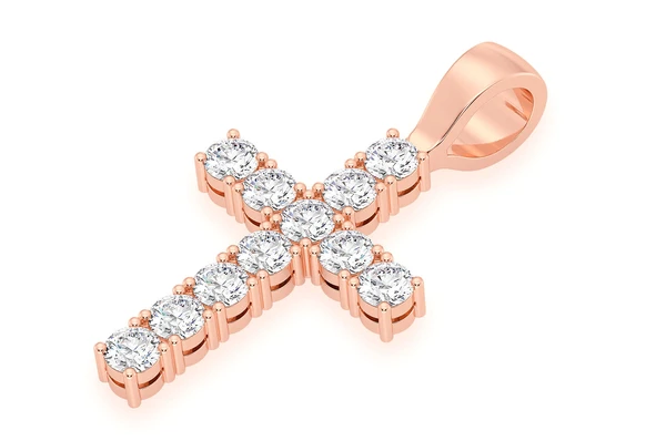 Round Diamond Cross Hip Hop Pendant  customdiamjewel   