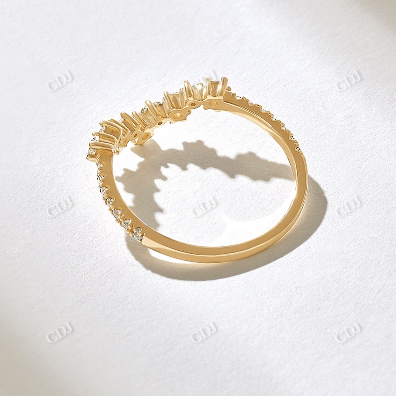 0.33CTW Round Lab Grown Diamond Curved Wedding Band  customdiamjewel   