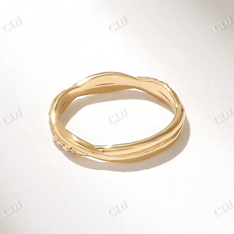 0.18CTW Twisted Matching Lab Grown Wedding Band