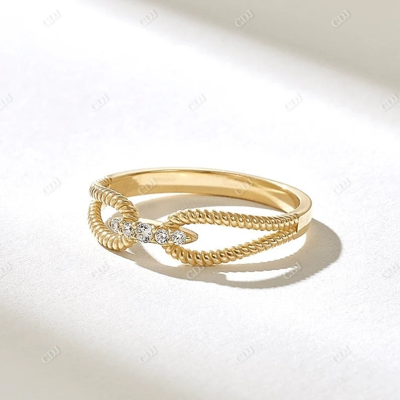 Twisted Rope 0.06CTW Round Cut Lab Grown Ring