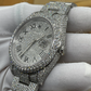 VVS Moissanite Full White Rolex Oyster Bust Down Wrist Watch customdiamjewel