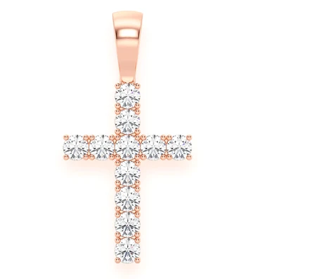 Round Diamond Cross Hip Hop Pendant  customdiamjewel   