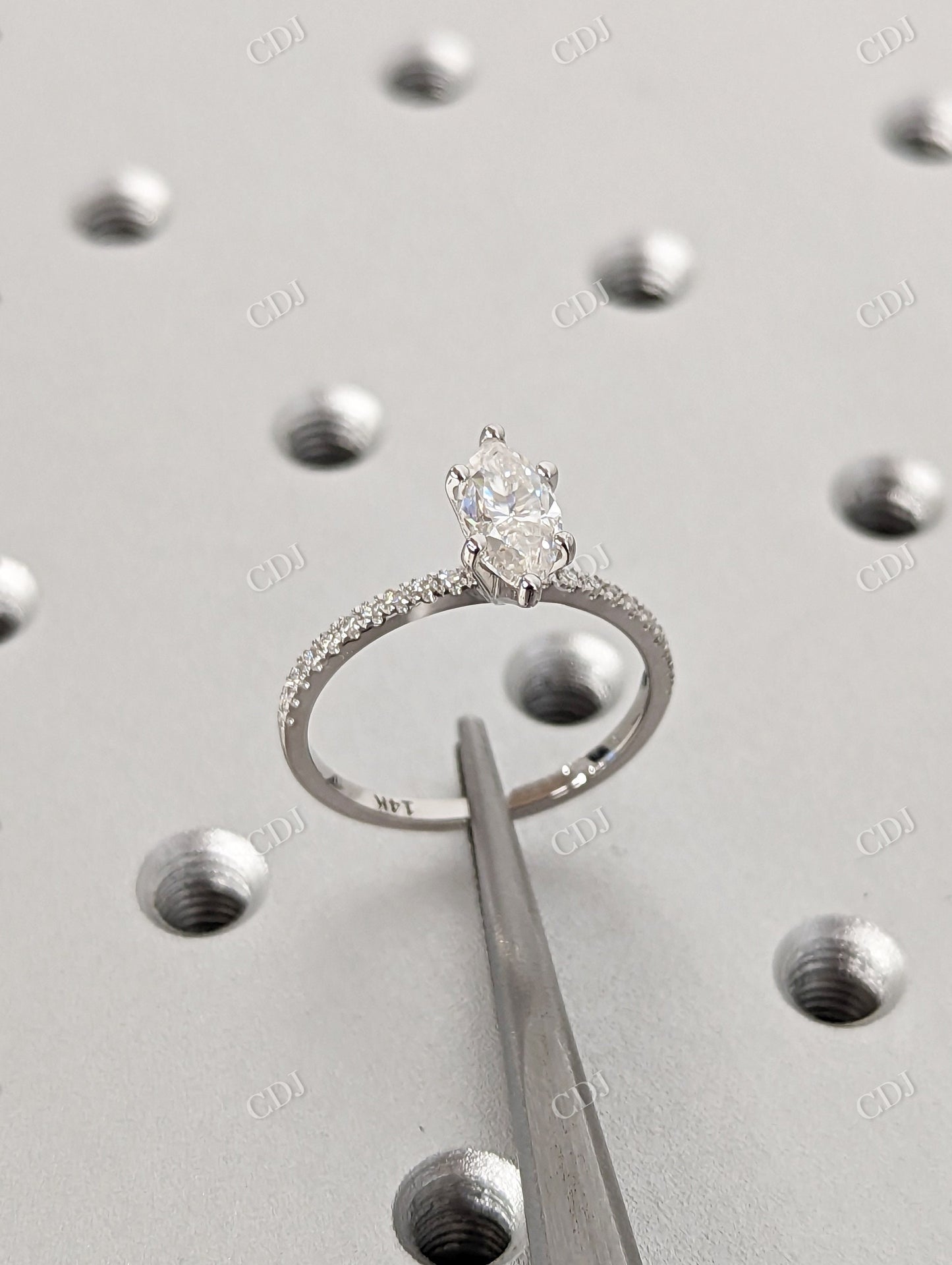 1.15CTW Marquise Cut Moissanite Engagement Ring  customdiamjewel   