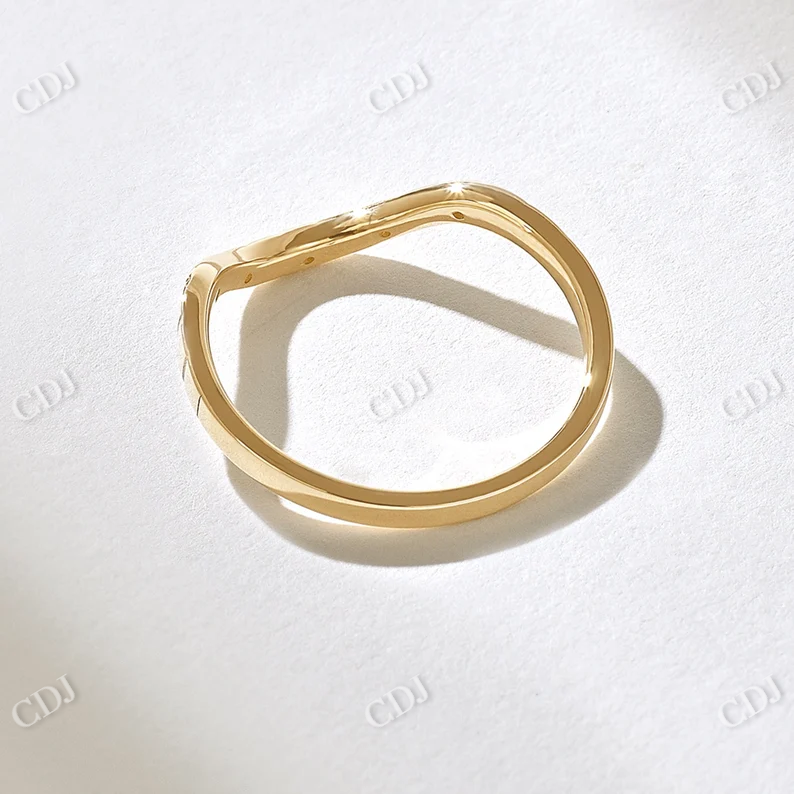 0.05CTW Diamond Square Pattern Arch  Wedding Band  customdiamjewel   