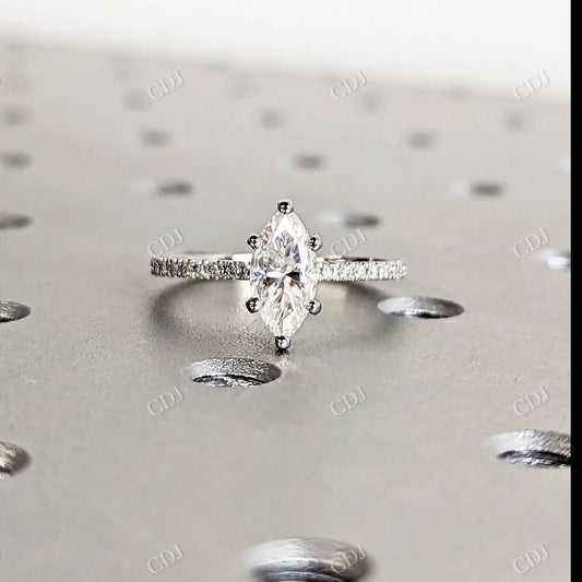 1.15CTW Marquise Cut Moissanite Engagement Ring  customdiamjewel 10KT White Gold VVS-EF