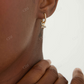 Single Triple Marquise Cut Moissanite 14K Gold Hoop Earrings