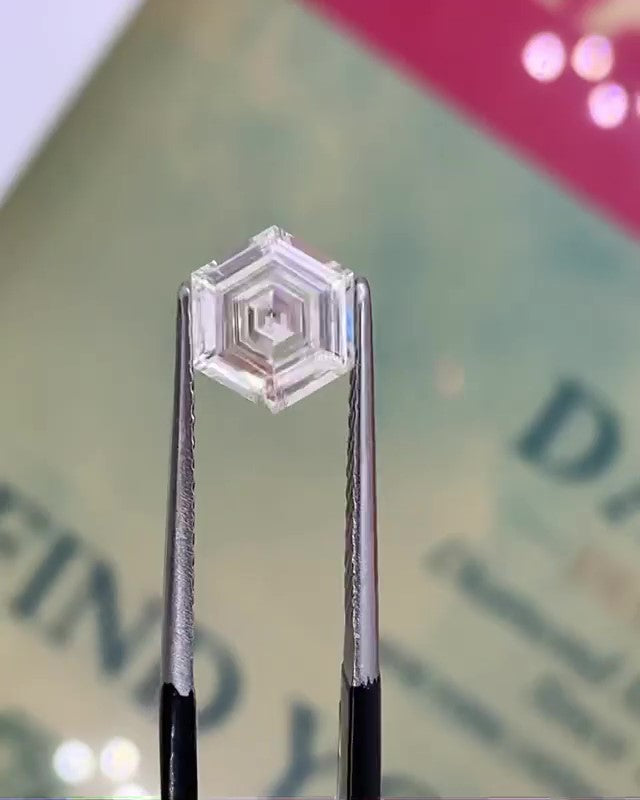 2.40CT Hexagon Cut Colorless Loose Moissanite