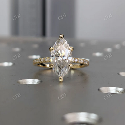 2.5 Carat Marquise Engagement Ring With Side Stones  customdiamjewel 10 KT Yellow Gold VVS-EF