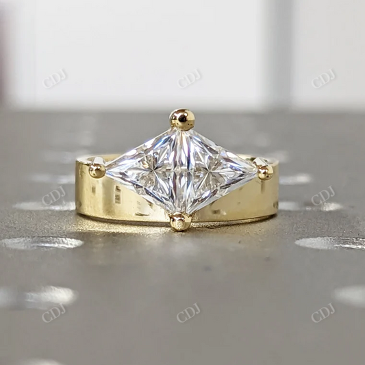 2 Carat Double Stone Engagement Trillion Cut Ring  customdiamjewel 10 KT Yellow Gold VVS-EF