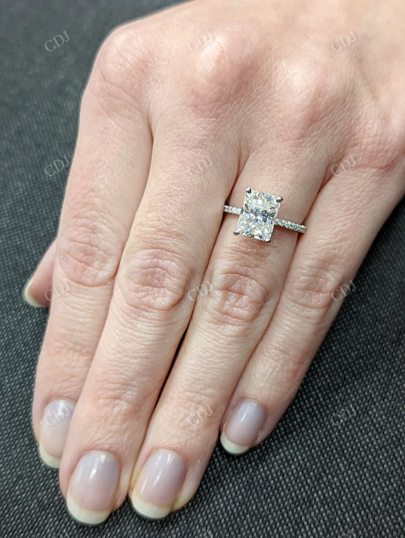 Classic Radiant Cut Moissanite Engagement Ring