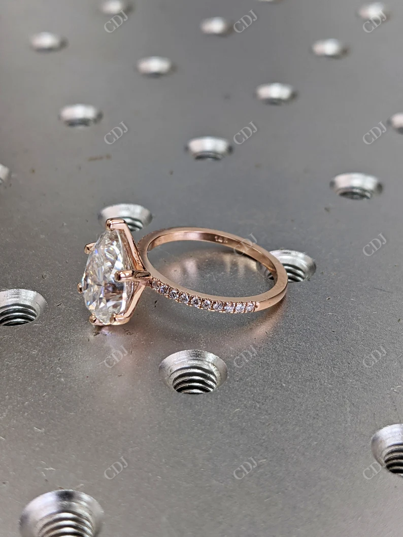 3.0CT Pear Cut Moissanite Diamond Wedding Ring