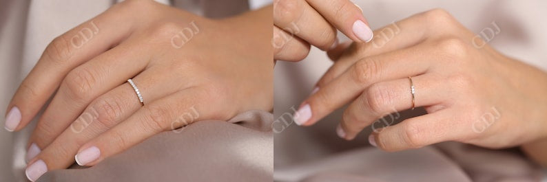 0.10CTW Lab Grown Diamond Dainty Wedding Band  customdiamjewel   