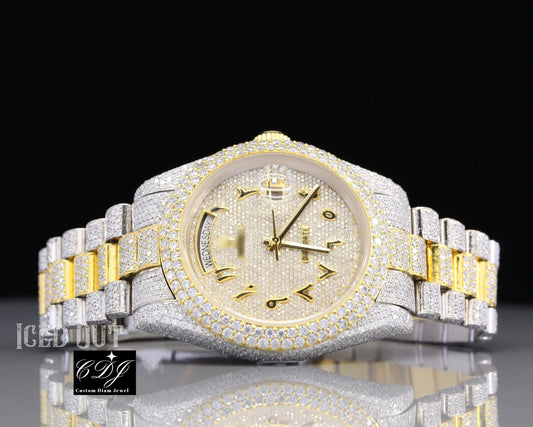 Full Iced Out Custom Rolex President Hip Hop Wrist Watch customdiamjewel