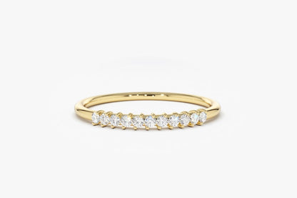 0.05CTW Round Shape Natural Diamond Unique Wedding Band  customdiamjewel 10KT Yellow Gold VVS-EF