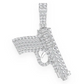 White Gold Gun Diamond Iced Out Pendant customdiamjewel
