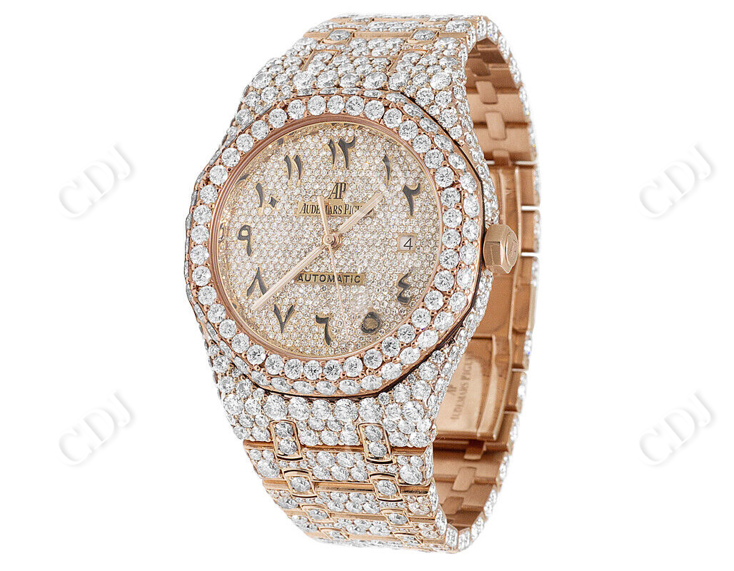 Custom Luxury Rose Gold Pelted Men's 41MM Diamond Watch (37.75 CTW)