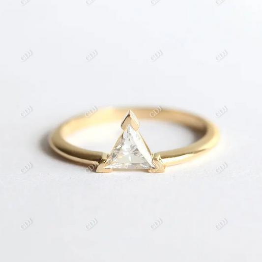 0.3ctw Triangle Cut Moissanite Solitaire Engagement Ring  customdiamjewel 10KT Yellow Gold VVS-EF