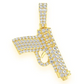 White Gold Gun Diamond Iced Out Pendant customdiamjewel