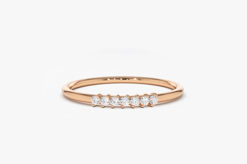 0.05CTW Round Shape Natural Diamond Unique Wedding Band  customdiamjewel 10KT Rose Gold VVS-EF